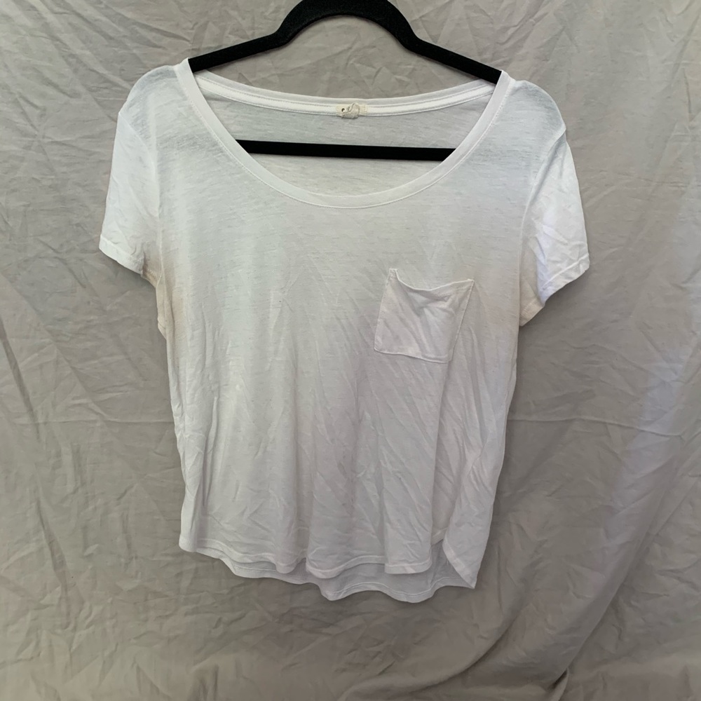 White pocket tee